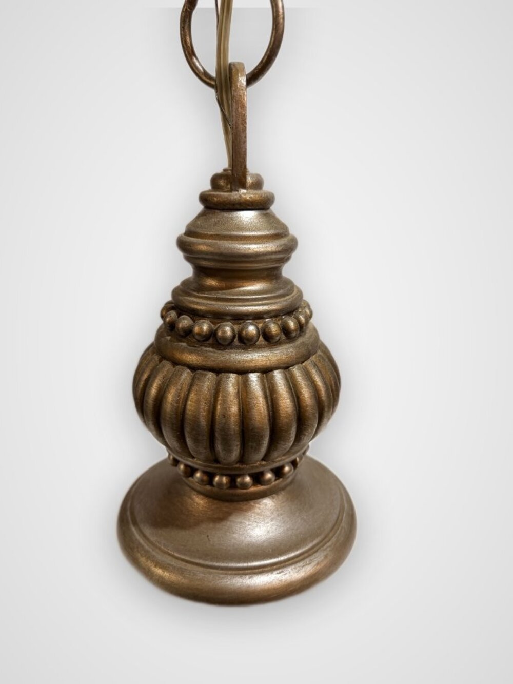 Vintage Bronze Pendant Light Fixture 31in Decorative Chain Canopy E26